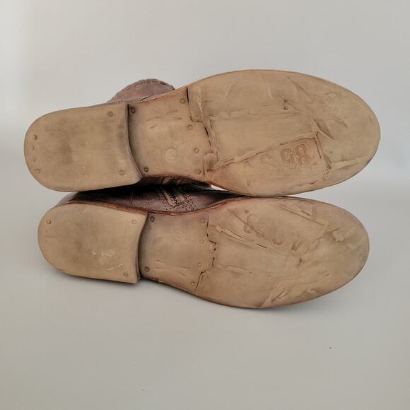 A.S.98 Airstep Brown Boho Biker Leather Chain Side Zip Size EUR 37 US 6.5-7 - Picture 11 of 12